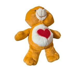 Care Bears Tenderheart Bear Orange Plush Stuffed Animal Red Heart Belly
